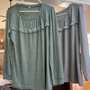 Lot of two long sleeve tops, size medium, worn maybe once